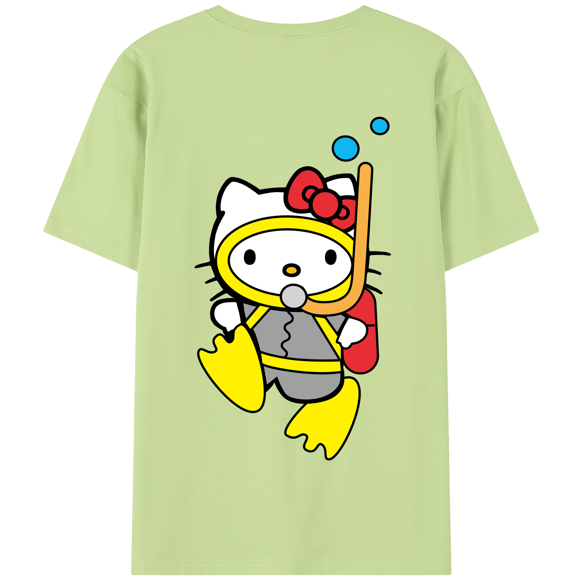（画像用） Hello Kitty ハローキティ 綿100％半袖Tシャツ（背面プリント）